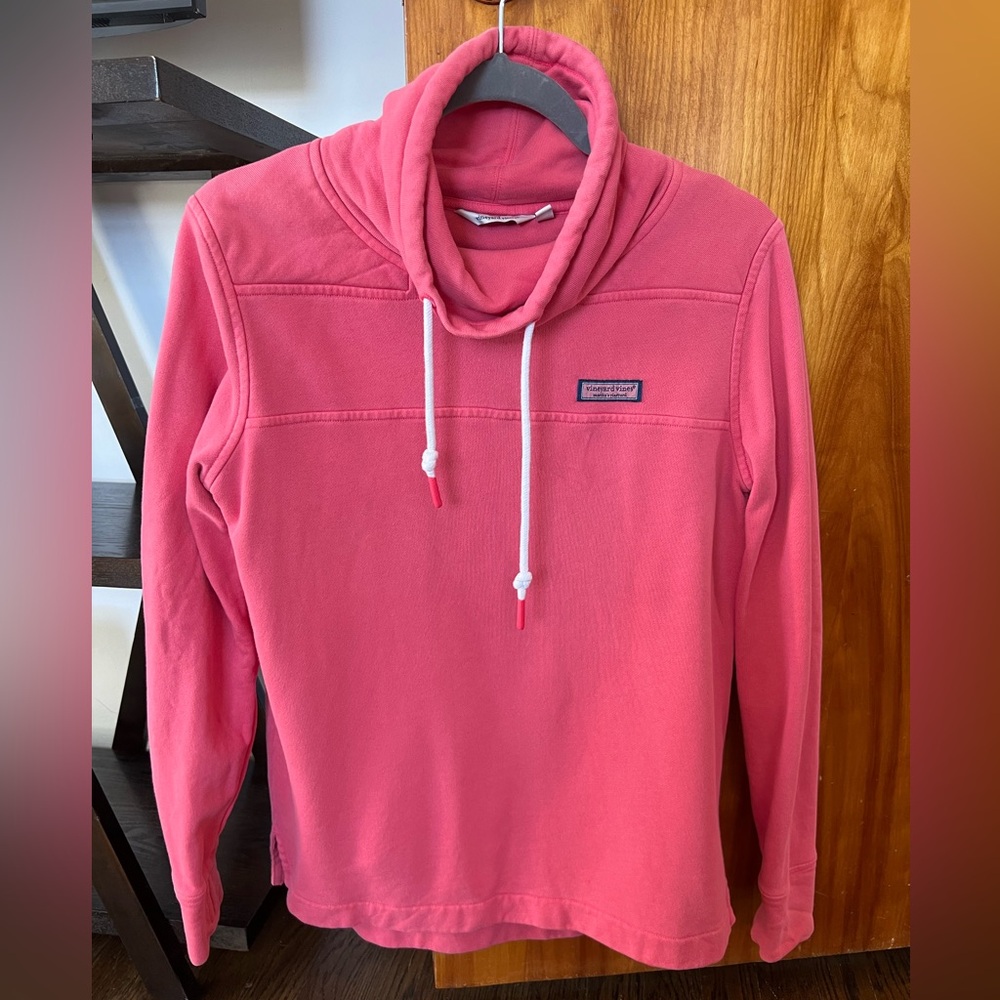 Vineyard Vines Pink Funnel Neck Sweatshirt